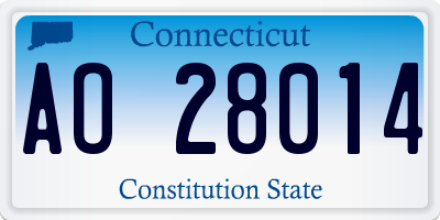 CT license plate AO28014