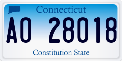 CT license plate AO28018