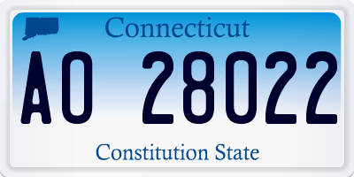 CT license plate AO28022