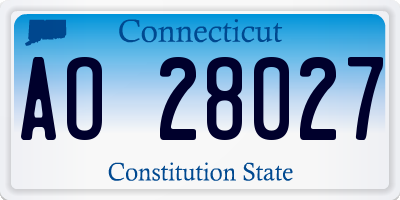 CT license plate AO28027