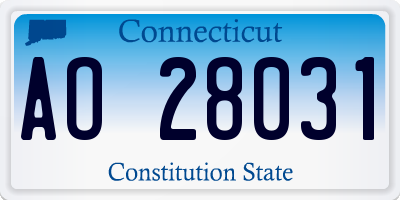 CT license plate AO28031