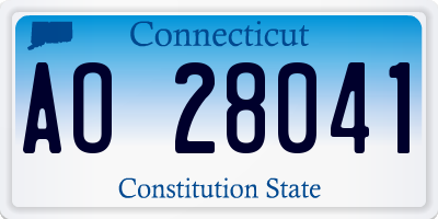 CT license plate AO28041