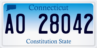 CT license plate AO28042