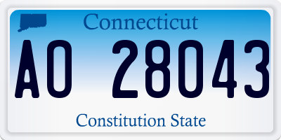 CT license plate AO28043