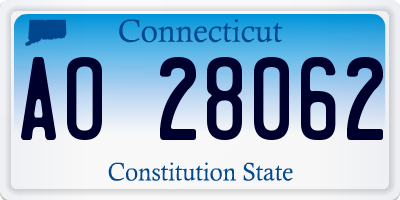 CT license plate AO28062