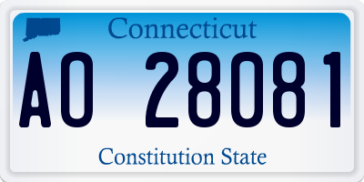 CT license plate AO28081