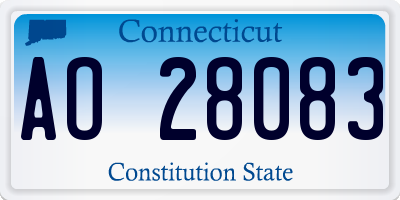 CT license plate AO28083
