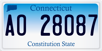 CT license plate AO28087