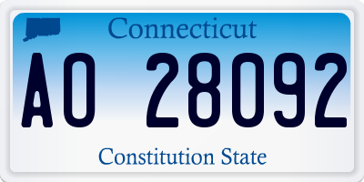 CT license plate AO28092