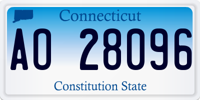 CT license plate AO28096