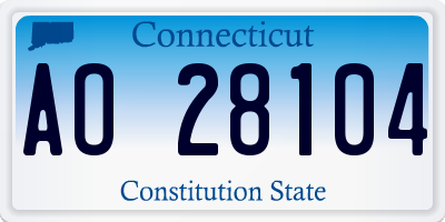CT license plate AO28104