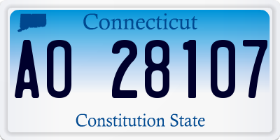 CT license plate AO28107