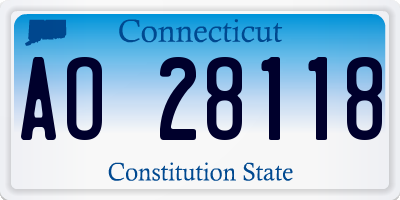 CT license plate AO28118