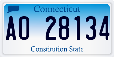 CT license plate AO28134