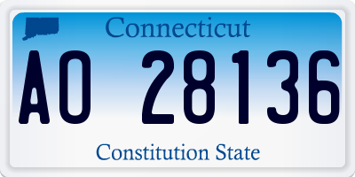 CT license plate AO28136