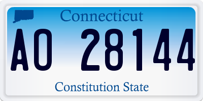 CT license plate AO28144
