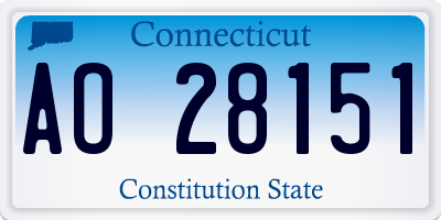 CT license plate AO28151
