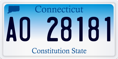 CT license plate AO28181