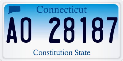 CT license plate AO28187