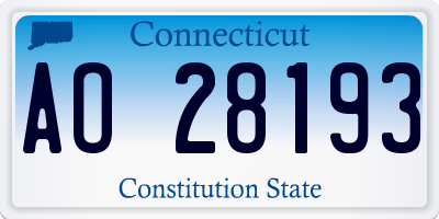 CT license plate AO28193