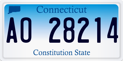 CT license plate AO28214