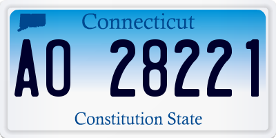 CT license plate AO28221
