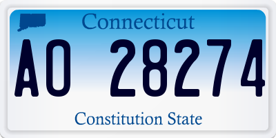 CT license plate AO28274