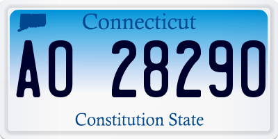 CT license plate AO28290