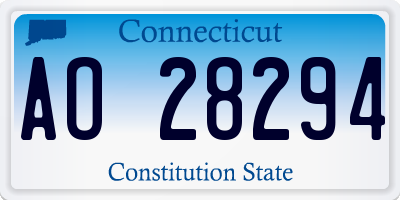 CT license plate AO28294