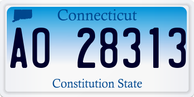 CT license plate AO28313