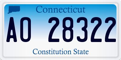 CT license plate AO28322