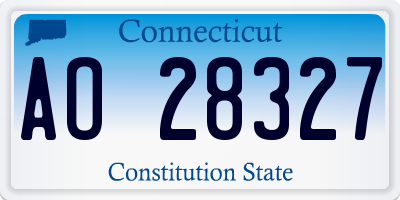 CT license plate AO28327