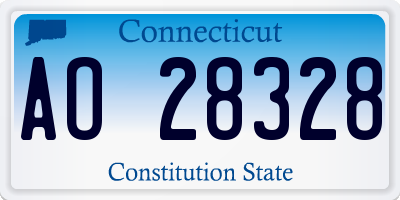 CT license plate AO28328