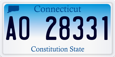 CT license plate AO28331
