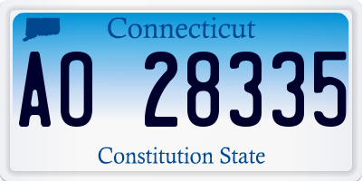 CT license plate AO28335