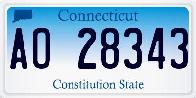 CT license plate AO28343