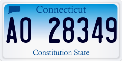 CT license plate AO28349