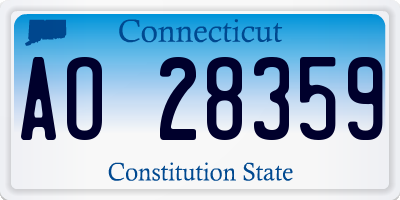 CT license plate AO28359