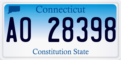 CT license plate AO28398