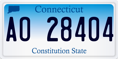 CT license plate AO28404