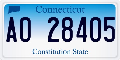 CT license plate AO28405