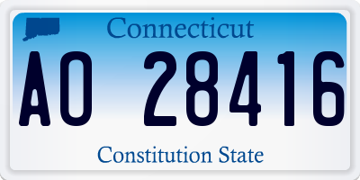 CT license plate AO28416