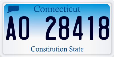 CT license plate AO28418