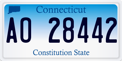 CT license plate AO28442