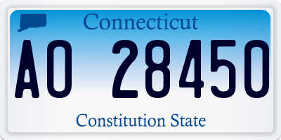 CT license plate AO28450