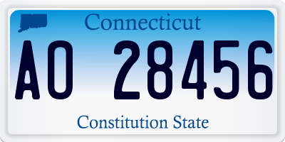 CT license plate AO28456