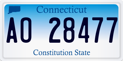 CT license plate AO28477