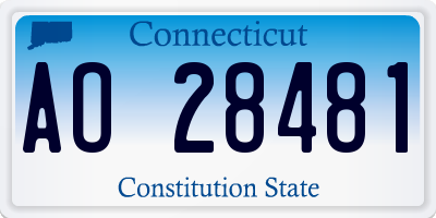 CT license plate AO28481