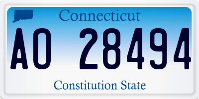CT license plate AO28494