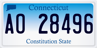 CT license plate AO28496